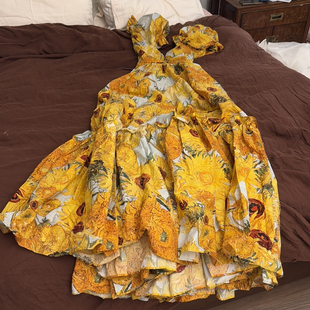 SOLD NWT SELKIE Sunflowers Cotton Ritz Gown - Picture 8 of 13